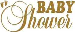 Tekststicker Babyshower Goud 25x60 Cm