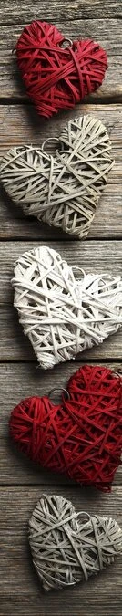 SALE: Muursticker Hartjes Op Houten Schuur 35x235cm (BxL)