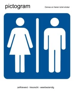 Pictogram Sticker Dames En Heren Toilet (10x10cm)