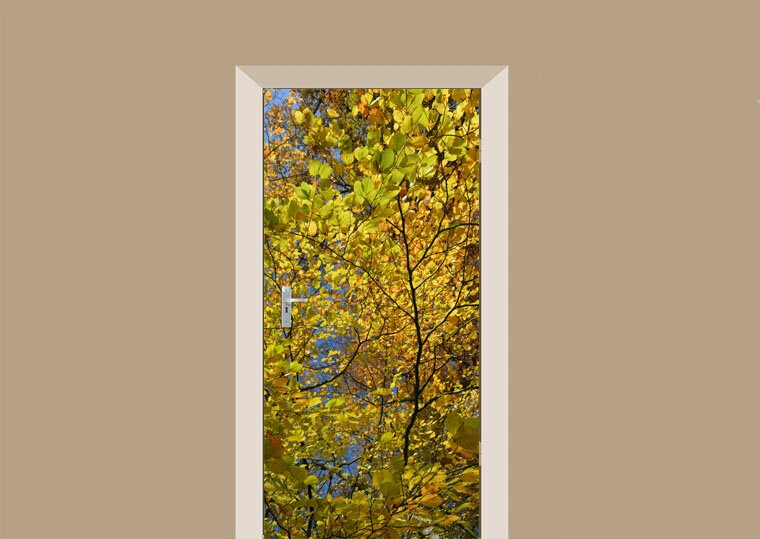 Deursticker Herfst Bladeren 3 Deursticker Herfst Bladeren