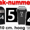 Huisnummer / Container Stickers Wit 10CM