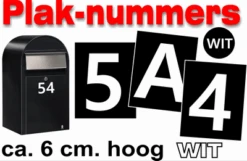 Huisnummer / Container Stickers Wit 6CM