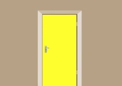 Deursticker Hoogglans Geel