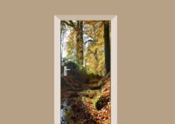 Deursticker Beekje Met Bladeren