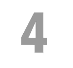 Plakcijfer Gezandstraald 25cm Gespiegeld: Cijfer 4