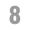 Plakcijfer Gezandstraald 25cm Gespiegeld: Cijfer 8 -RAM Winkel 1959700929
