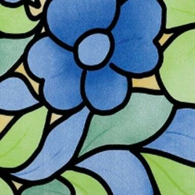 Raamfolie Bloemen Blauw (45cm) 3 Raamfolie Bloemen Blauw (45cm)