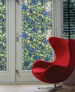 Raamfolie Bloemen Blauw (45cm) -RAM Winkel 1968888075 3