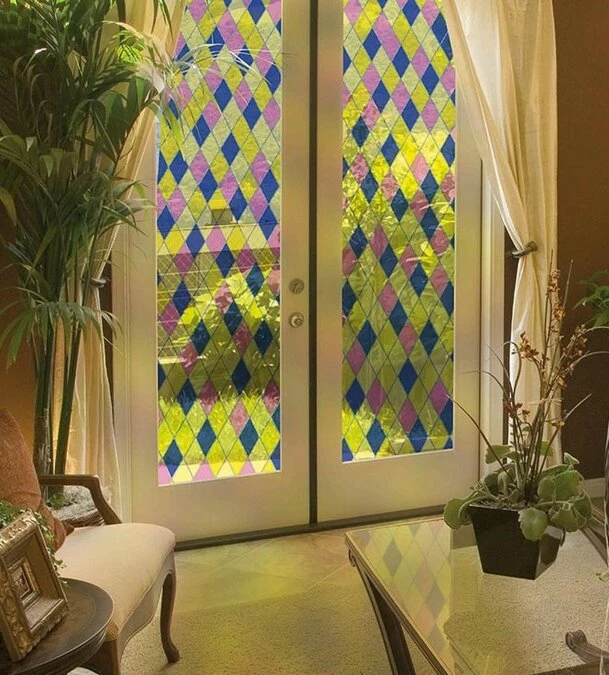 Raamfolie Diamant Glas In Lood Voor HR++ Glas (61cm) 4 Raamfolie Diamant Glas In Lood Voor HR++ Glas (61cm) - Afbeelding 2