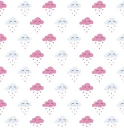 Statisch Raamfolie Wolkjes Roze (46cm)