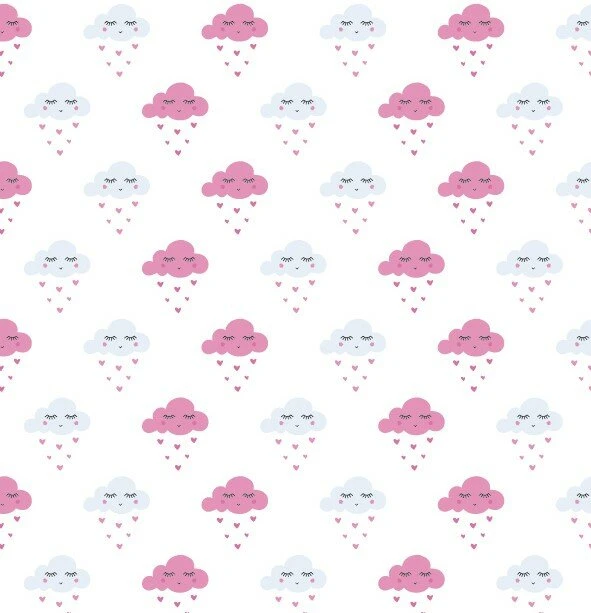 Statisch Raamfolie Wolkjes Roze (46cm) 3 Statisch Raamfolie Wolkjes Roze (46cm)