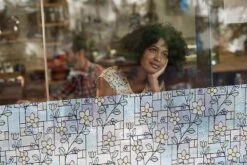 Statisch Raamfolie Glas In Lood Bloem (46cm) -RAM Winkel 1979170839 2