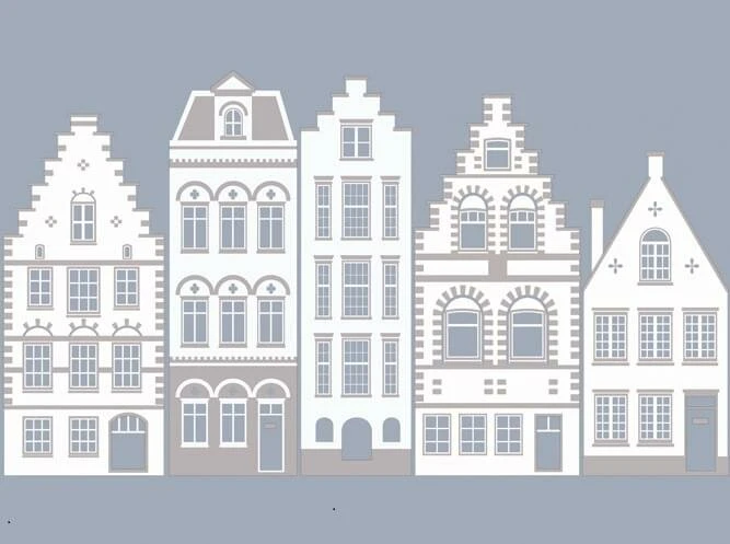 Statisch Raamfolie Grachtenpanden (45cm) 4 Statisch Raamfolie Grachtenpanden (45cm) - Afbeelding 2